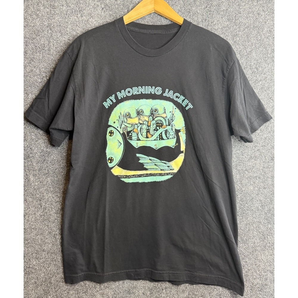 Black Graphic T Shirt My Morning Jacket 'Z' T-Shirt Cotton Full Size L? 21x28.5"